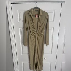 NWT Miss Lola Long Sleeve Slinky Midi Dress